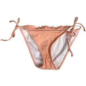 Victoria's Secret Bikini Bottom Peach Adjustable Side Strings Size Medium M